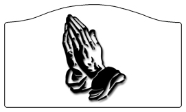 DASHELL-516-BK-WT Black Praying Hands White Background